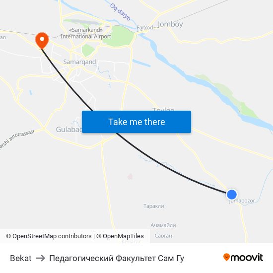 Bekat to Педагогический Факультет Сам Гу map