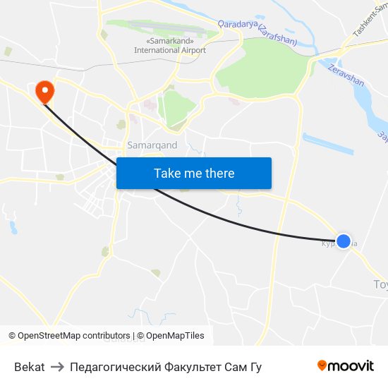 Bekat to Педагогический Факультет Сам Гу map