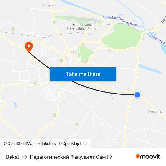 Bekat to Педагогический Факультет Сам Гу map