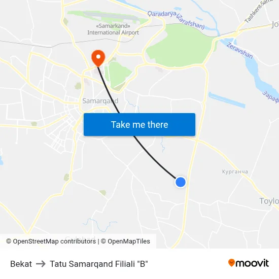 Bekat to Tatu Samarqand Filiali "B" map