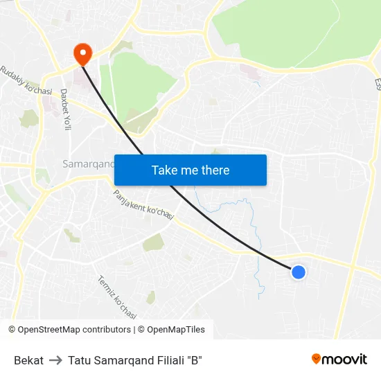Bekat to Tatu Samarqand Filiali "B" map