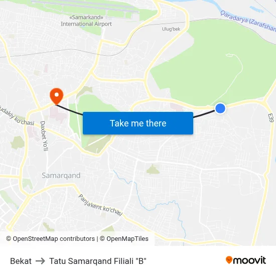 Bekat to Tatu Samarqand Filiali "B" map
