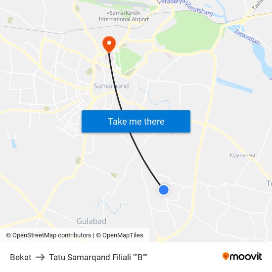 Bekat to Tatu Samarqand Filiali ""B"" map