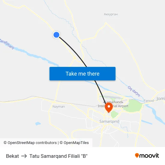 Bekat to Tatu Samarqand Filiali "B" map