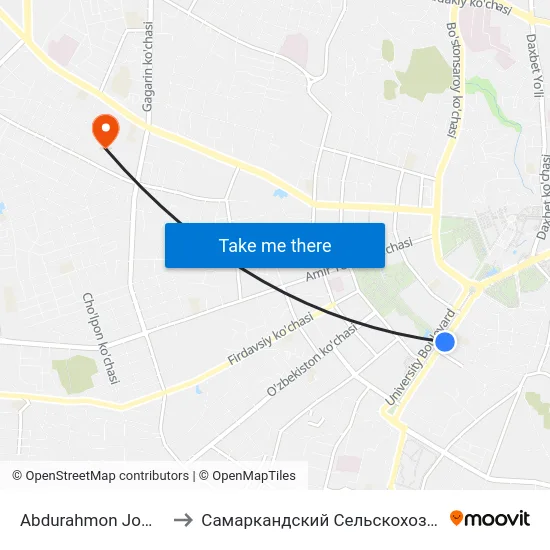 Abdurahmon Jomiy Ko'Chasi, 59 to Самаркандский Сельскохозяйственный Институт map