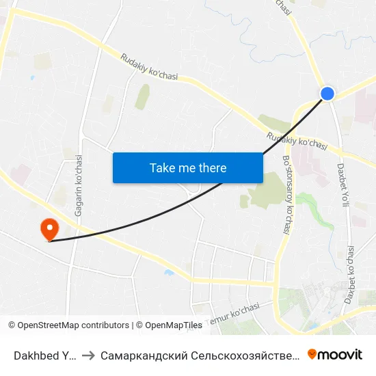 Dakhbed Yuli, 25 to Самаркандский Сельскохозяйственный Институт map