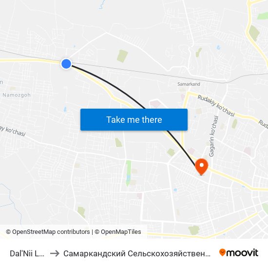 Dal'Nii Lager' to Самаркандский Сельскохозяйственный Институт map