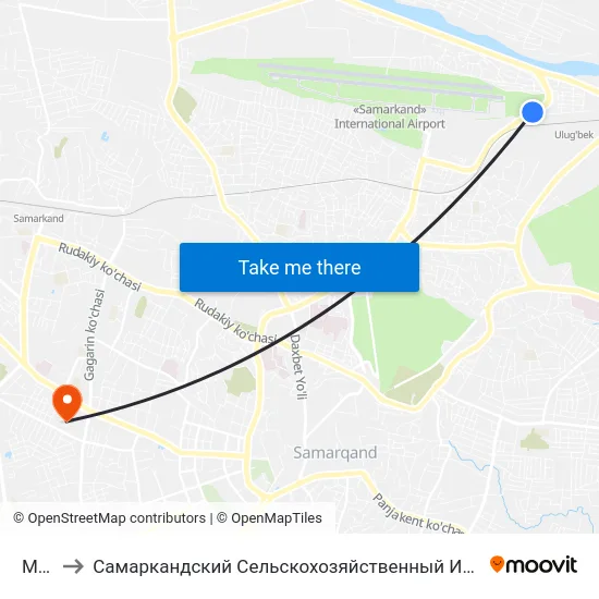 M37 to Самаркандский Сельскохозяйственный Институт map