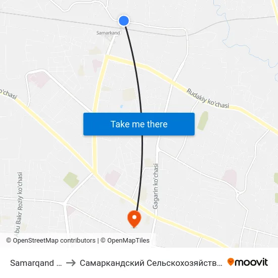 Samarqand Station to Самаркандский Сельскохозяйственный Институт map