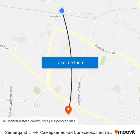 Samarqand Station to Самаркандский Сельскохозяйственный Институт map