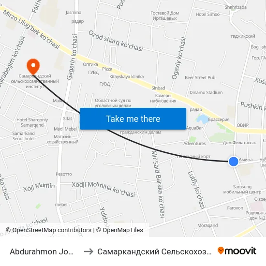 Abdurahmon Jomiy Ko'Chasi, 45 to Самаркандский Сельскохозяйственный Институт map