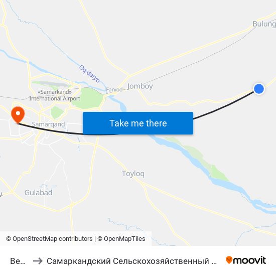 Bekat to Самаркандский Сельскохозяйственный Институт map