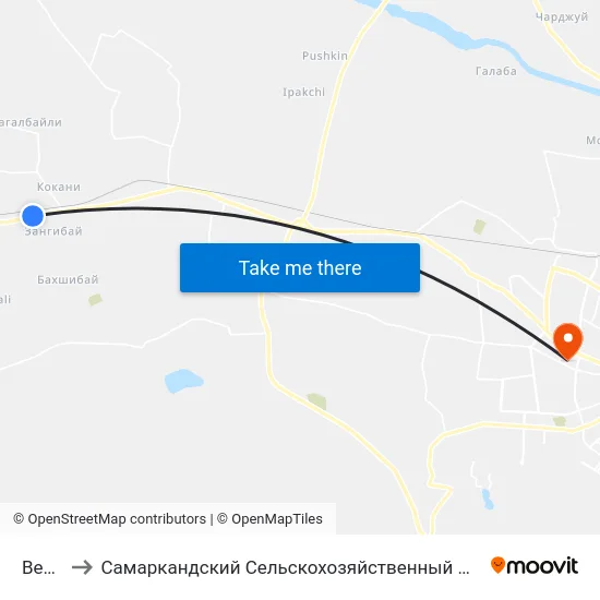 Bekat to Самаркандский Сельскохозяйственный Институт map