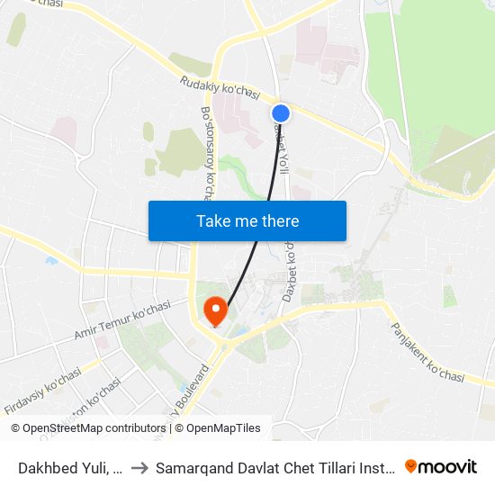 Dakhbed Yuli, 45 to Samarqand Davlat Chet Tillari Instituti map