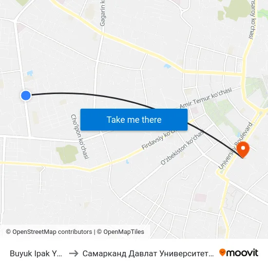 Buyuk Ipak Yuli, 72 to Самарканд Давлат Университети (Самду) map