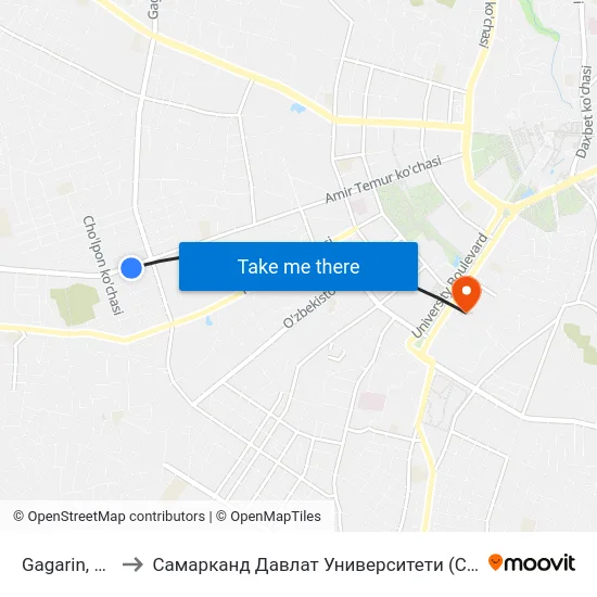 Gagarin, 192 to Самарканд Давлат Университети (Самду) map