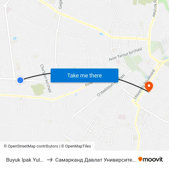 Buyuk Ipak Yuli, 131b to Самарканд Давлат Университети (Самду) map