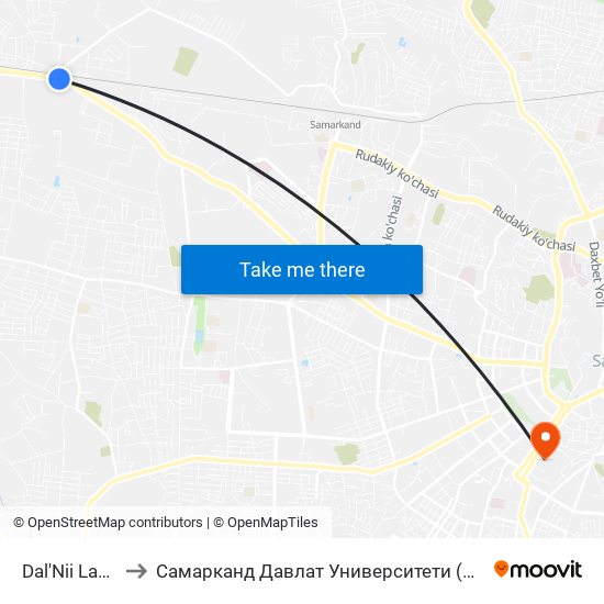 Dal'Nii Lager' to Самарканд Давлат Университети (Самду) map