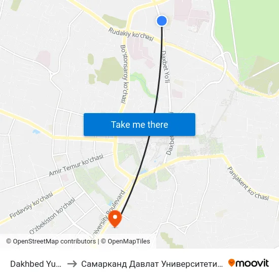 Dakhbed Yuli, 25 to Самарканд Давлат Университети (Самду) map