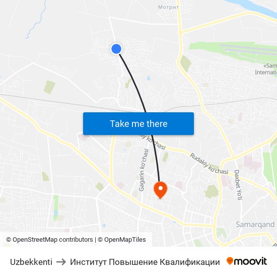 Uzbekkenti to Институт Повышение Квалификации map