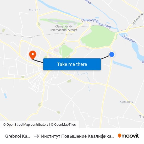 Grebnoi Kanal to Институт Повышение Квалификации map