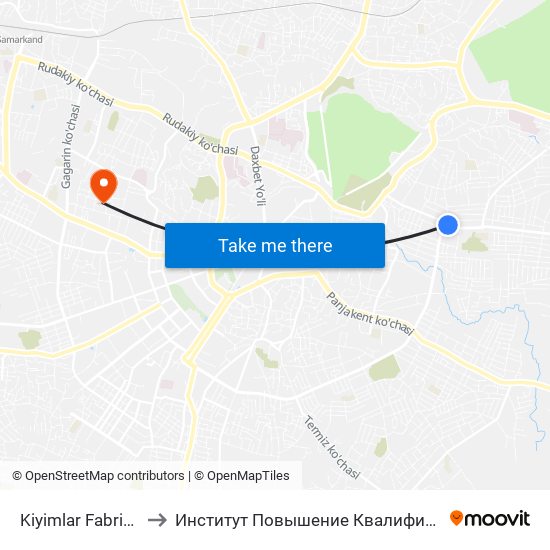 Kiyimlar Fabrikasi to Институт Повышение Квалификации map