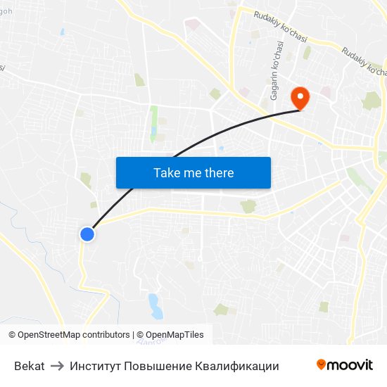 Bekat to Институт Повышение Квалификации map