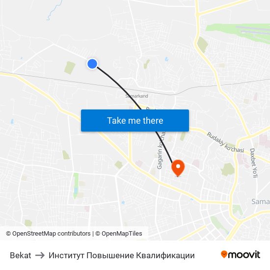 Bekat to Институт Повышение Квалификации map