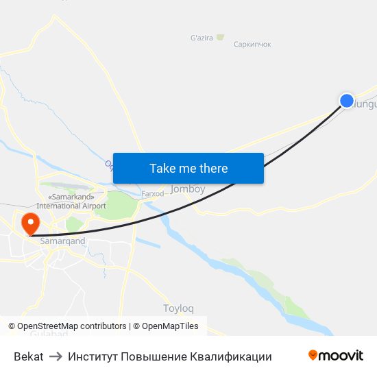 Bekat to Институт Повышение Квалификации map