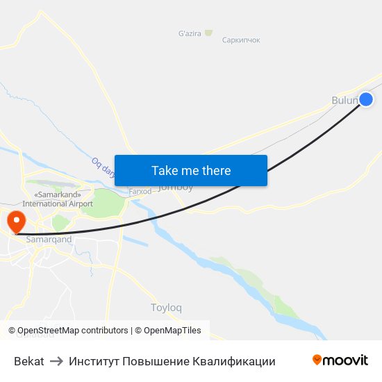 Bekat to Институт Повышение Квалификации map