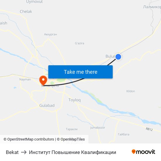 Bekat to Институт Повышение Квалификации map