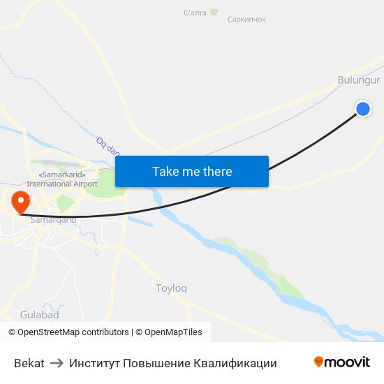 Bekat to Институт Повышение Квалификации map