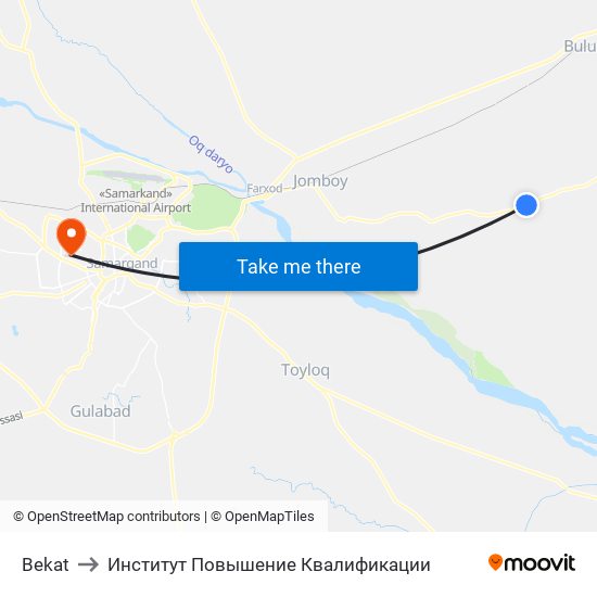 Bekat to Институт Повышение Квалификации map