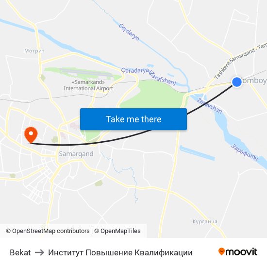 Bekat to Институт Повышение Квалификации map