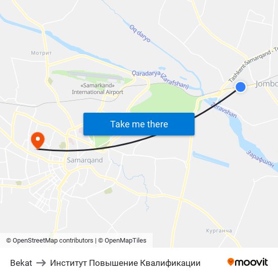 Bekat to Институт Повышение Квалификации map