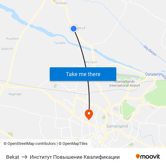 Bekat to Институт Повышение Квалификации map