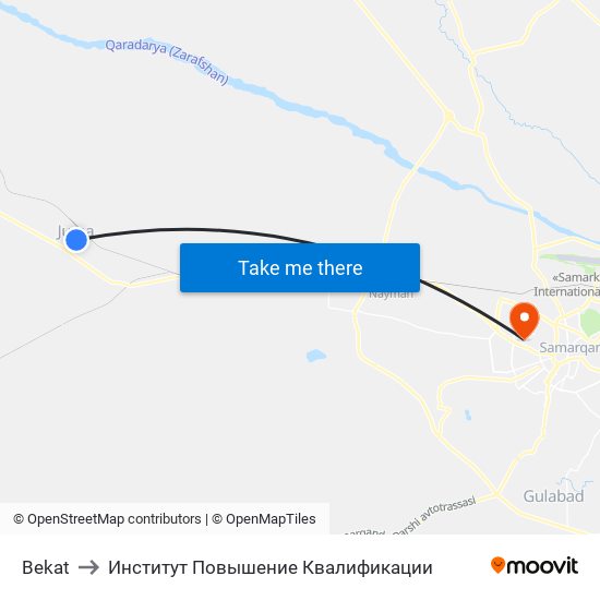 Bekat to Институт Повышение Квалификации map