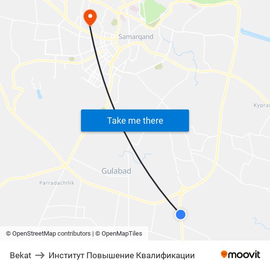 Bekat to Институт Повышение Квалификации map