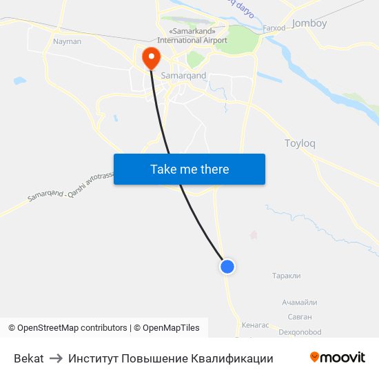 Bekat to Институт Повышение Квалификации map