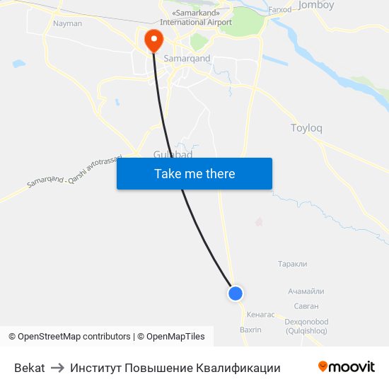 Bekat to Институт Повышение Квалификации map