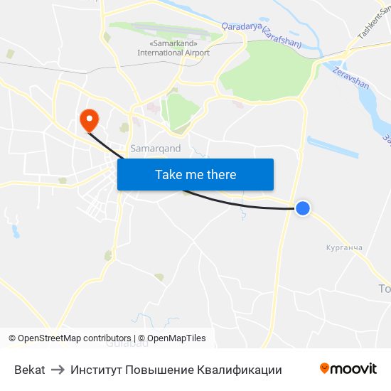 Bekat to Институт Повышение Квалификации map