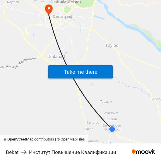 Bekat to Институт Повышение Квалификации map