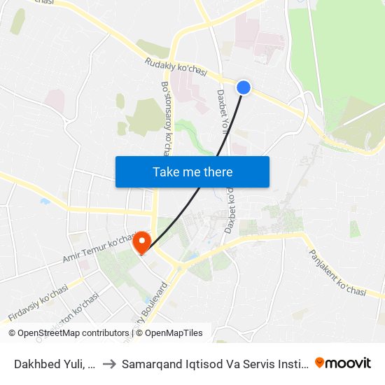 Dakhbed Yuli, 45 to Samarqand Iqtisod Va Servis Instituti map