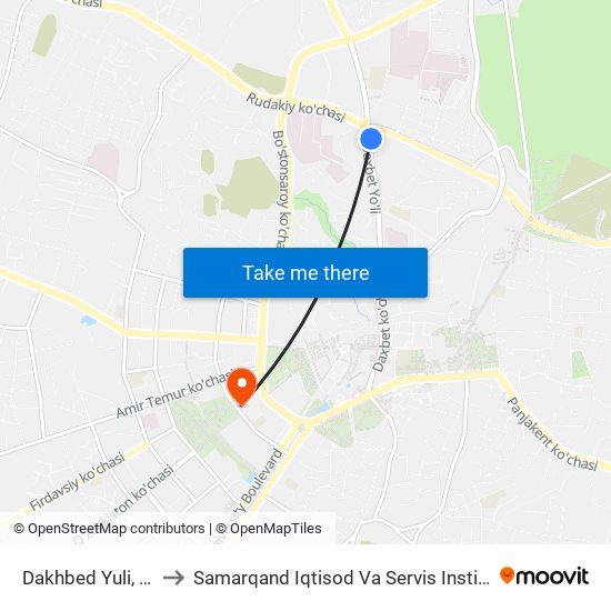 Dakhbed Yuli, 45 to Samarqand Iqtisod Va Servis Instituti map