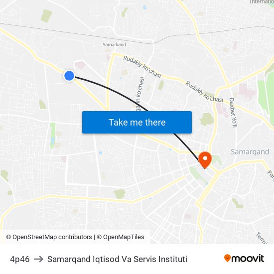 4p46 to Samarqand Iqtisod Va Servis Instituti map