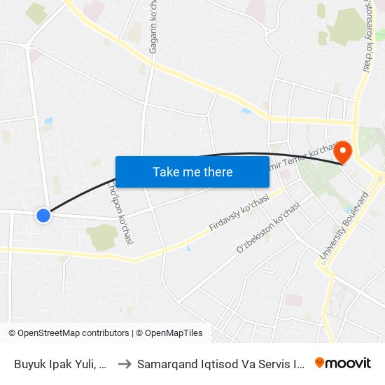 Buyuk Ipak Yuli, 131b to Samarqand Iqtisod Va Servis Instituti map