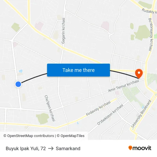 Buyuk Ipak Yuli, 72 to Samarkand map