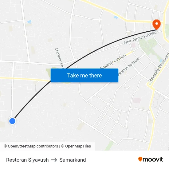 Restoran Siyavush to Samarkand map