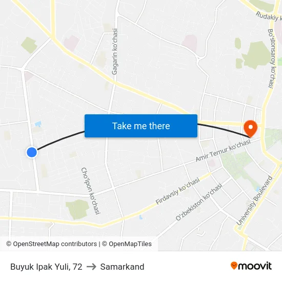 Buyuk Ipak Yuli, 72 to Samarkand map