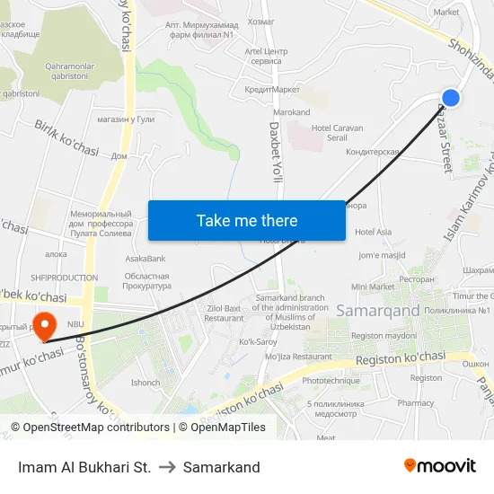 Imam Al Bukhari St. to Samarkand map